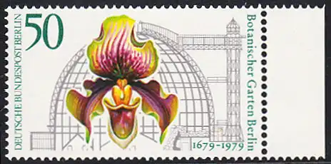 BERLIN 1979 Michel-Nummer 602 postfrisch EINZELMARKE RAND rechts - Botanischer Garten Berlin