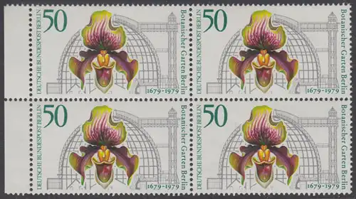 BERLIN 1979 Michel-Nummer 602 postfrisch BLOCK RÄNDER links - Botanischer Garten Berlin