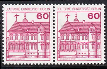 BERLIN 1979 Michel-Nummer 611 postfrisch horiz.PAAR - Burgen & Schlösser: Schloss Rheydt