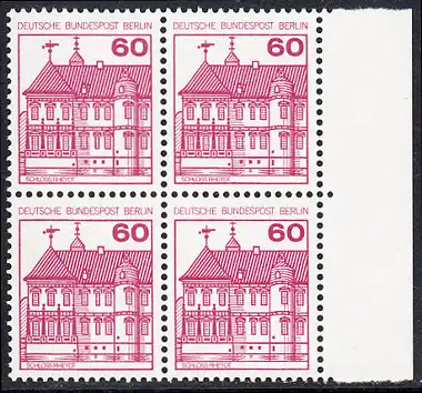 BERLIN 1979 Michel-Nummer 611 postfrisch BLOCK RÄNDER rechts - Burgen & Schlösser: Schloss Rheydt
