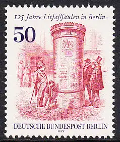 BERLIN 1979 Michel-Nummer 612 postfrisch EINZELMARKE - Litfaßsäulen