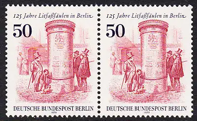 BERLIN 1979 Michel-Nummer 612 postfrisch horiz.PAAR - Litfaßsäulen