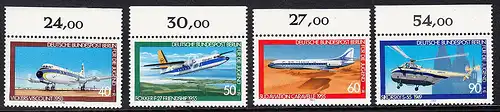 BERLIN 1980 Michel-Nummer 617-620 postfrisch SATZ(4) EINZELMARKEN RÄNDER oben (b) - Luftfahrt