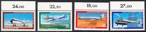 BERLIN 1980 Michel-Nummer 617-620 postfrisch SATZ(4) EINZELMARKEN RÄNDER oben (a) - Luftfahrt