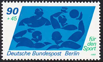 BERLIN 1980 Michel-Nummer 623 postfrisch EINZELMARKE - Sporthilfe: Wasserball