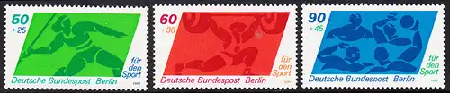 BERLIN 1980 Michel-Nummer 621-623 postfrisch SATZ(3) EINZELMARKEN - Sporthilfe