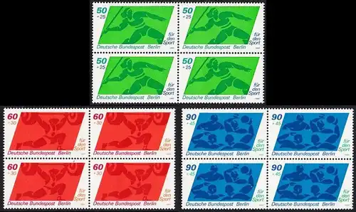 BERLIN 1980 Michel-Nummer 621-623 postfrisch SATZ(3) BLÖCKE - Sporthilfe