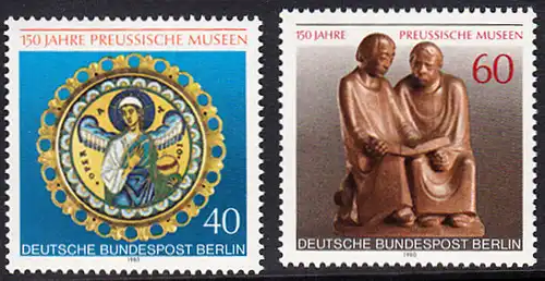 BERLIN 1980 Michel-Nummer 625-626 postfrisch SATZ(2) EINZELMARKEN - Preußische Museen, Berlin: Operatio / Lesende Mönche