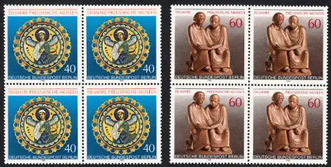 BERLIN 1980 Michel-Nummer 625-626 postfrisch SATZ(2) BLÖCKE - Preußische Museen, Berlin: Operatio / Lesende Mönche
