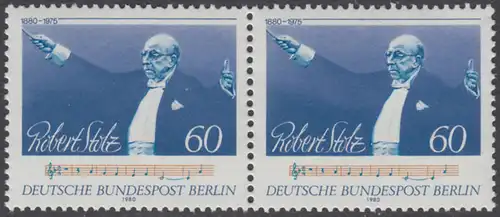 BERLIN 1980 Michel-Nummer 627 postfrisch horiz.PAAR - Robert Stolz, Komponist