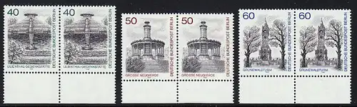 BERLIN 1980 Michel-Nummer 634-636 postfrisch SATZ(3) horiz.PAARE RÄNDER unten - Berlin-Ansichten