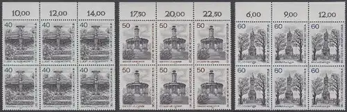 BERLIN 1980 Michel-Nummer 634-636 postfrisch SATZ(3) BLÖCKE RÄNDER oben (6h) - Berlin-Ansichten