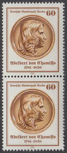 BERLIN 1981 Michel-Nummer 638 postfrisch vert.PAAR - Adelbert von Chamisso. Dichter und Naturforscher
