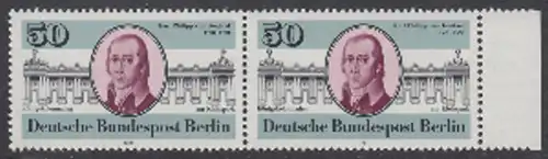 BERLIN 1981 Michel-Nummer 639 postfrisch vert.PAAR RAND rechts - Karl Philipp von Gontard, Architekt