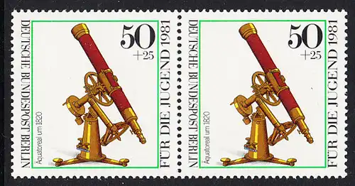 BERLIN 1981 Michel-Nummer 642 postfrisch horiz.PAAR - Optische Instrumente: Äquatoreal