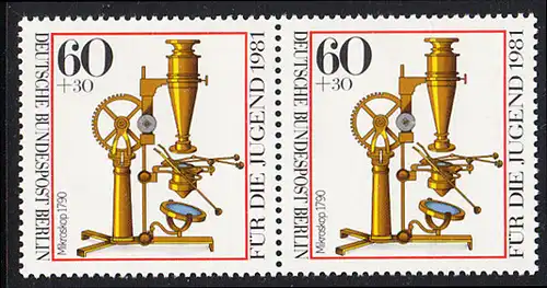 BERLIN 1981 Michel-Nummer 643 postfrisch horiz.PAAR - Optische Instrumente: Äquatoreal