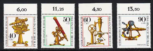 BERLIN 1981 Michel-Nummer 641-644 postfrisch SATZ(4) EINZELMARKEN RÄNDER oben (a) - Optische Instrumente