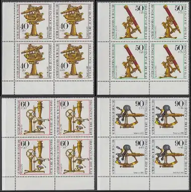 BERLIN 1981 Michel-Nummer 641-644 postfrisch SATZ(4) BLÖCKE ECKRAND unten links - Optische Instrumente