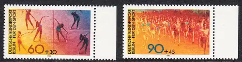 BERLIN 1981 Michel-Nummer 645-646 postfrisch SATZ(2) EINZELMARKEN RÄNDER rechts - Sporthilfe