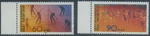 BERLIN 1981 Michel-Nummer 645-646 postfrisch SATZ(2) EINZELMARKEN RÄNDER links - Sporthilfe