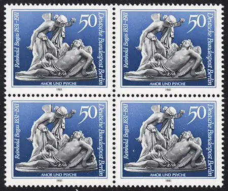 BERLIN 1981 Michel-Nummer 647 postfrisch BLOCK - Reinhold Begas, Bildhauer