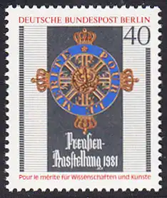 BERLIN 1981 Michel-Nummer 648 postfrisch EINZELMARKE - Preußen-Ausstellung, Berlin-Kreuzberg