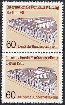 BERLIN 1981 Michel-Nummer 649 postfrisch vert.PAAR - Internationale Funkausstellung (IFA), Berlin