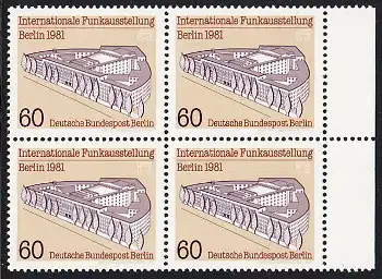 BERLIN 1981 Michel-Nummer 649 postfrisch BLOCK RÄNDER rechts - Internationale Funkausstellung (IFA), Berlin