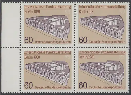 BERLIN 1981 Michel-Nummer 649 postfrisch BLOCK RÄNDER links - Internationale Funkausstellung (IFA), Berlin