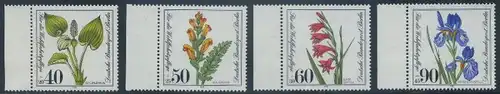 BERLIN 1981 Michel-Nummer 650-653 postfrisch SATZ(4) EINZELMARKEN RÄNDER links - Gefährdete Moor-, Sumpfwiesen- und Wasserpflanzen