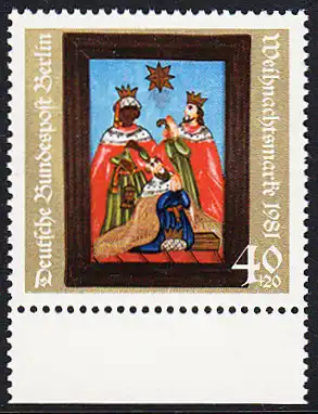 BERLIN 1981 Michel-Nummer 658 postfrisch EINZELMARKE RAND unten - Weihnachten