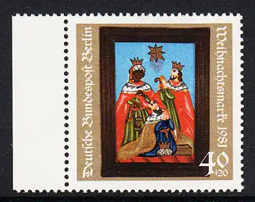 BERLIN 1981 Michel-Nummer 658 postfrisch EINZELMARKE RAND links - Weihnachten