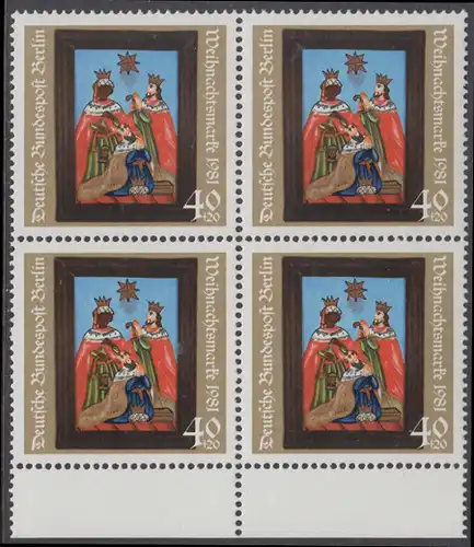 BERLIN 1981 Michel-Nummer 658 postfrisch BLOCK RÄNDER unten - Weihnachten