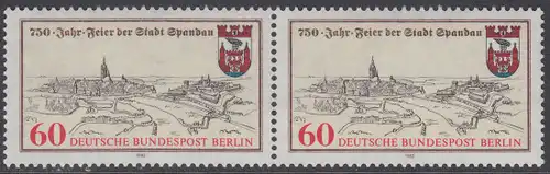 BERLIN 1982 Michel-Nummer 659 postfrisch horiz.PAAR - 750 Jahre Stadt Spandau