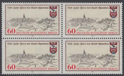 BERLIN 1982 Michel-Nummer 659 postfrisch BLOCK - 750 Jahre Stadt Spandau