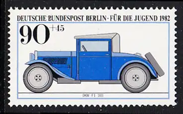 BERLIN 1982 Michel-Nummer 663 postfrisch EINZELMARKE - Historische Kraftfahrzeuge: DKW F 1