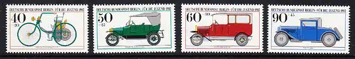 BERLIN 1982 Michel-Nummer 660-663 postfrisch SATZ(4) EINZELMARKEN - Historische Kraftfahrzeuge