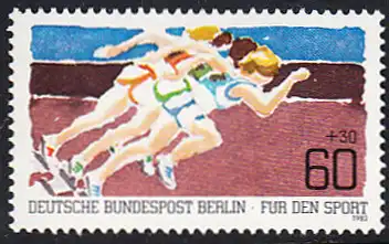 BERLIN 1982 Michel-Nummer 664 postfrisch EINZELMARKE - Sporthilfe: Leistungssport - Kurzstreckenlauf