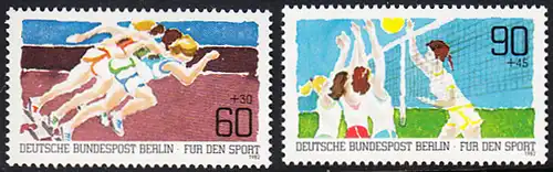 BERLIN 1982 Michel-Nummer 664-665 postfrisch SATZ(2) EINZELMARKEN - Sporthilfe