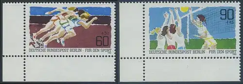 BERLIN 1982 Michel-Nummer 664-665 postfrisch SATZ(2) EINZELMARKEN ECKRÄNDER unten links - Sporthilfe