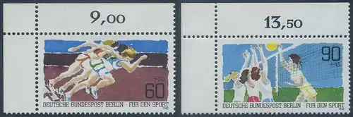 BERLIN 1982 Michel-Nummer 664-665 postfrisch SATZ(2) EINZELMARKEN ECKRÄNDER oben links - Sporthilfe