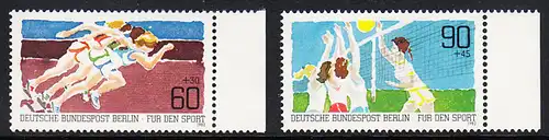BERLIN 1982 Michel-Nummer 664-665 postfrisch SATZ(2) EINZELMARKEN RÄNDER rechts - Sporthilfe