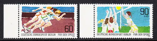 BERLIN 1982 Michel-Nummer 664-665 postfrisch SATZ(2) EINZELMARKEN RÄNDER links - Sporthilfe