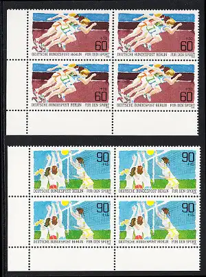 BERLIN 1982 Michel-Nummer 664-665 postfrisch SATZ(2) BLÖCKE ECKRAND unten links - Sporthilfe