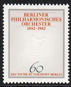 BERLIN 1982 Michel-Nummer 666 postfrisch EINZELMARKE - Berliner Philharmonisches Orchester