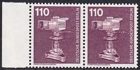 BERLIN 1982 Michel-Nummer 668 postfrisch horiz.PAAR RAND links - Industrie & Technik: Farbfernsehkamera