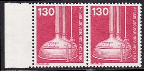 BERLIN 1982 Michel-Nummer 669 postfrisch horiz.PAAR RAND links - Industrie & Technik: Brauanlage