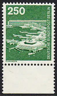 BERLIN 1982 Michel-Nummer 671 postfrisch EINZELMARKE RAND unten - Industrie & Technik: Flughafen Frankfurt