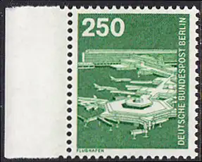 BERLIN 1982 Michel-Nummer 671 postfrisch EINZELMARKE RAND links - Industrie & Technik: Flughafen Frankfurt