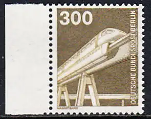 BERLIN 1982 Michel-Nummer 672 postfrisch EINZELMARKE RAND links - Industrie & Technik: Magnetbahn